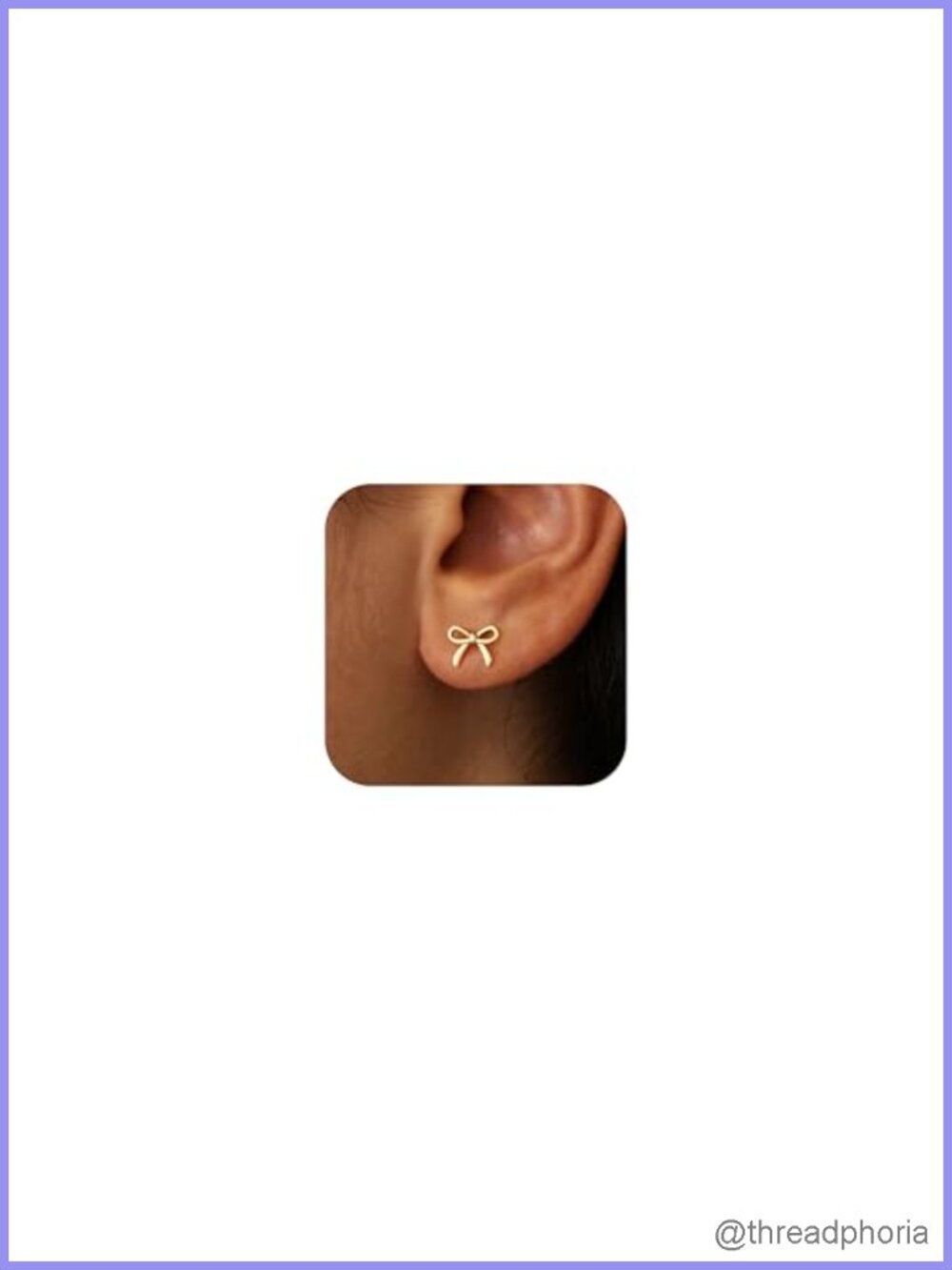 Gold Plated Bow Stud Earrings Hypoallergenic Gift for Her